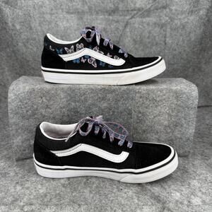 Vans Kids Black Butterfly Low-Top Sneakers with Purple & Blue Accents